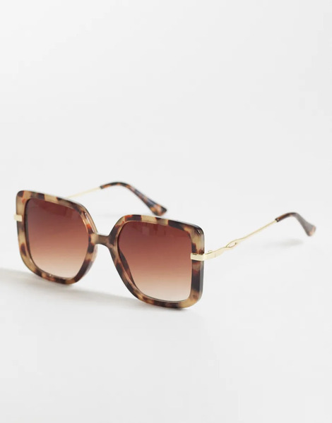  New Look Oversized Square Sunglasses In Brown 