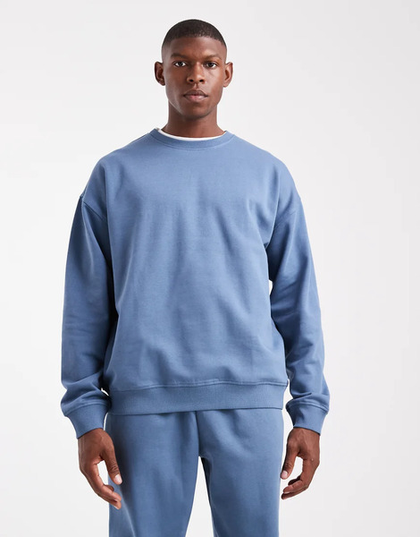  New Look Oversized Sweatshirt Co Ord In Mid Blue 