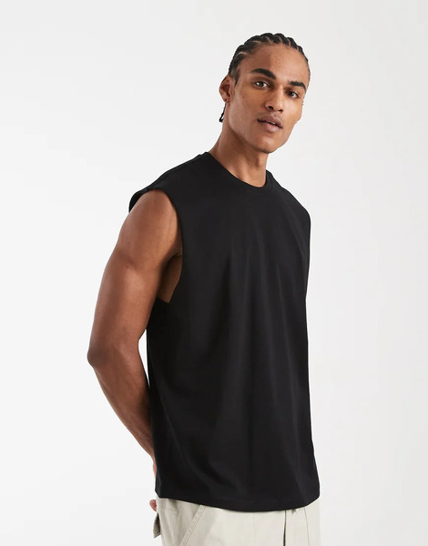  New Look Oversized Tank In Black 