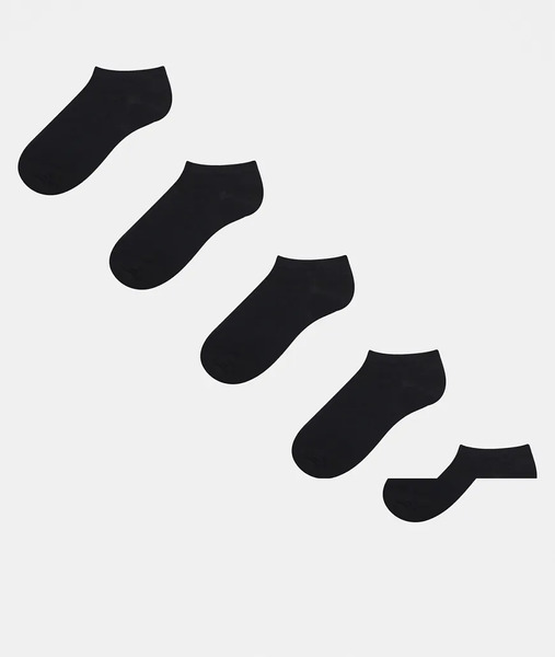  New Look 5 Pack Trainer Socks In Black 