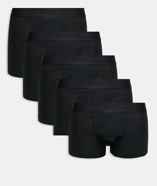  New Look 5 Pack Trunks In Black 