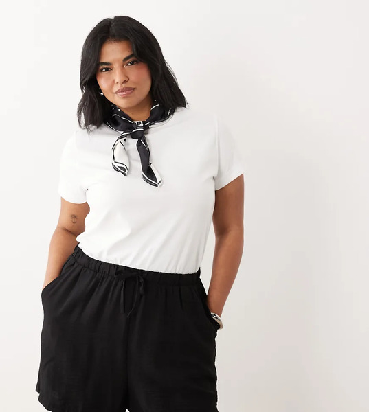  New Look Curve Linen Look Shorts In Black 