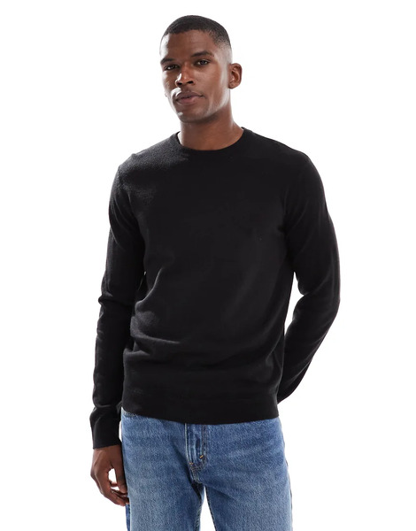  New Look Slim Fit Jumper In Black 