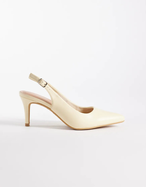  New Look Slingback Heeled Shoe In Yellow 