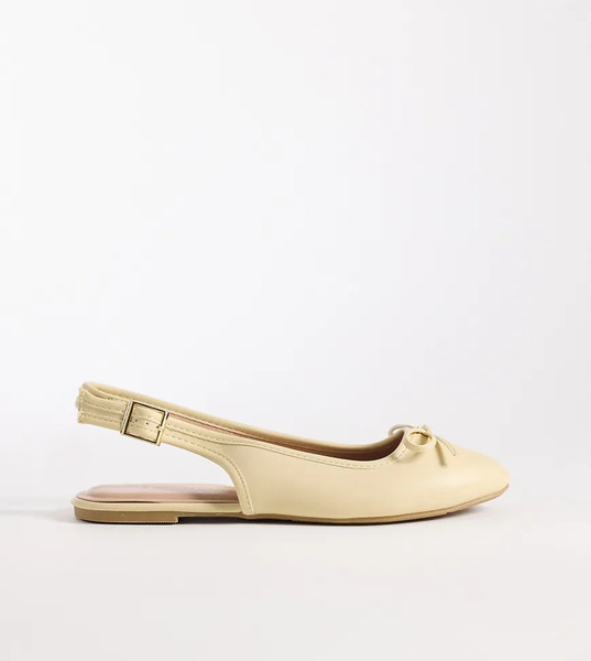  New Look Wide Fit Faux Leather Slingback In Yellow 