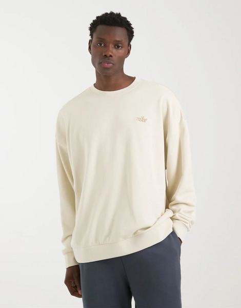  Nike Club Oversized Sweatshirt In Beige Neutral 
