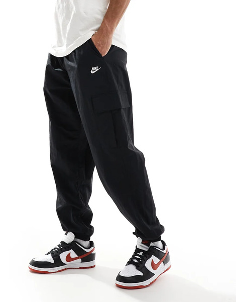  Nike Club Woven Cargo Trousers In Black 