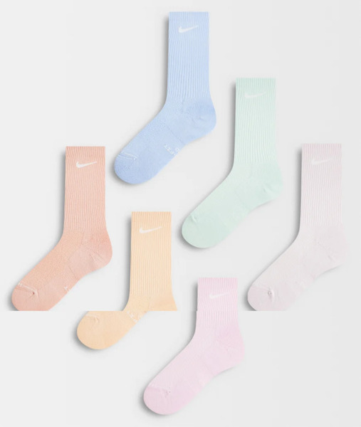  Nike Everyday 6 Pack Crew Socks In Multi 