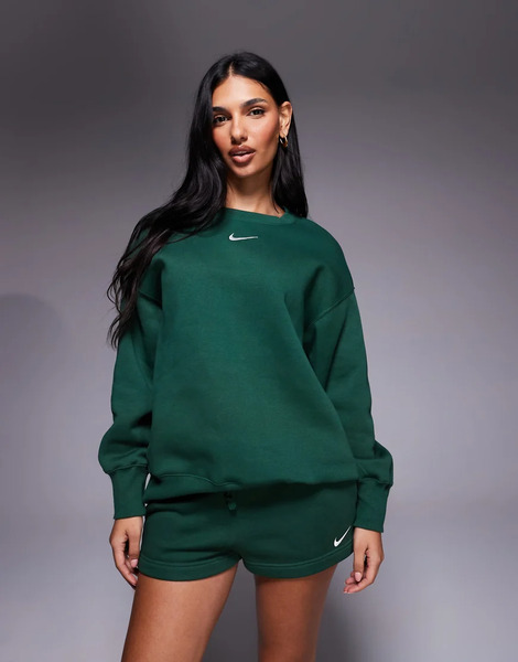  Nike Phoenix Fleece Oversized Sweatshirt In Green 