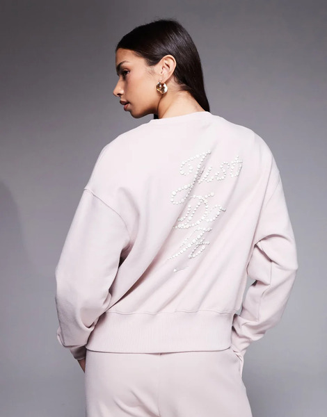  Nike Phoenix Fleece Oversized Sweatshirt In Pink 