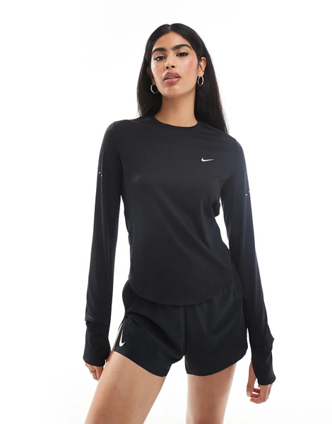  Nike Running Swift Dri Fit Long Sleeve Top In Black 