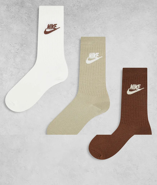  Nike Sportswear Everyday Essential 3 Pack Socks In Multi 