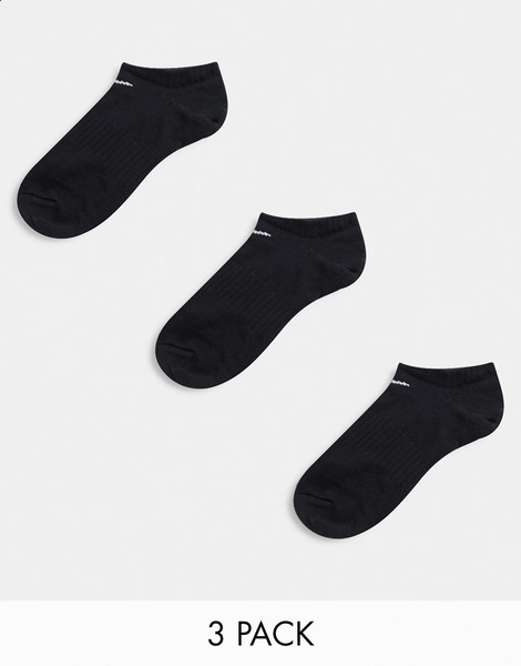  Nike Training Everyday Lightweight 3 Pack No Show Socks In Black 