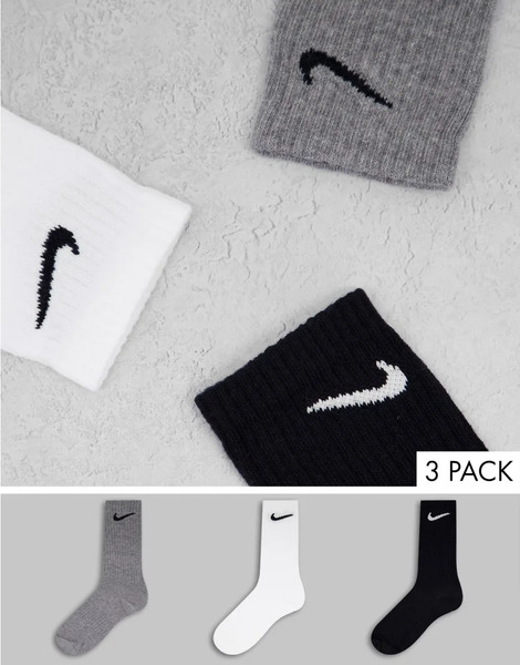  Nike Training 3 Pack Crew Socks In Multi 