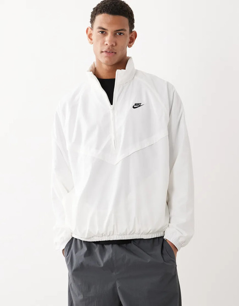  Nike Windrunner Lightweight Half Zip Jacket In White 