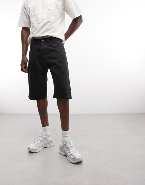  No Problemo Bagi Denim Shorts In Black 