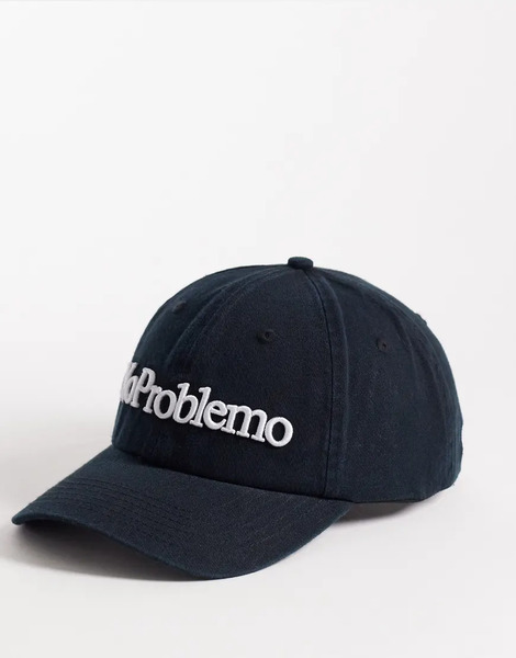 No Problemo 100% Cotton Logo Cap In Black 