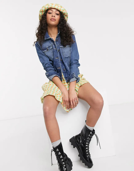  Noisy May Denim Jacket In Blue 