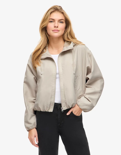  Noisy May Hooded Jacket In Silver Lining 