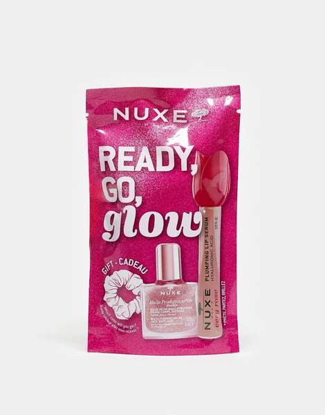  Nuxe Ready, Go, Glow Set And Free Scrunchie   Pink No Colour 