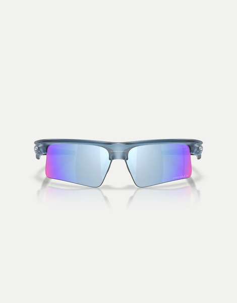  Oakley Bisphaera Speed Rectangle Polarised Sunglasses With Blue Mirrored Lens In Transparent Abyss No Colour 