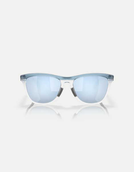  Oakley Frogskins Range Round Polarised Sunglasses With Blue Mirrored Lens In Transparent Stonewash Clear 