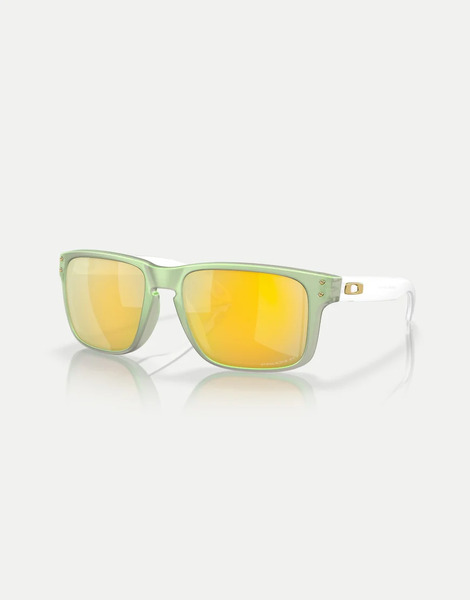  Oakley Holbrook Re Discover Collection Square Polarised Sunglasses In Blue With Gold Mirrored Lens In Dark Jade Opaline Green 