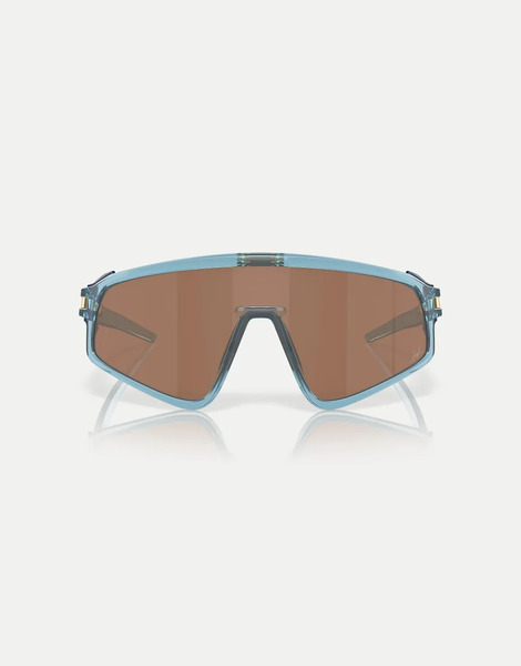  Oakley Kylian Mbappé Signature Series Latch Panel Shield Sunglasses With Brown Mirrored Lens In Transparent Stonewash Clear 