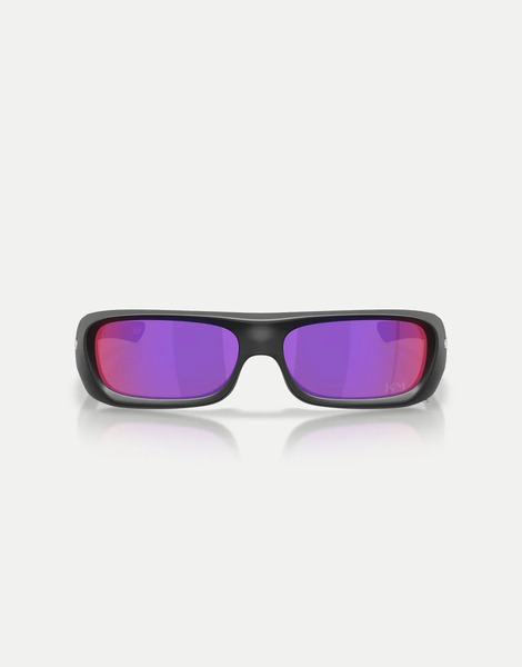  Oakley Kylian Mbappé Signature Series Permian Rectangle Sunglasses With Violet Mirrored Lens In Matte Black Ink 