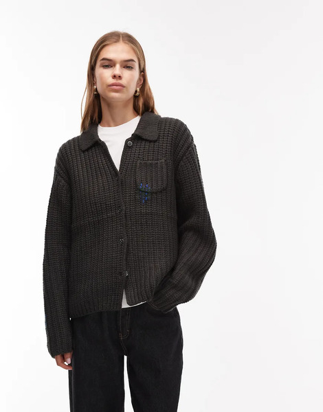  Obey Julian Knitted Jacket In Black 