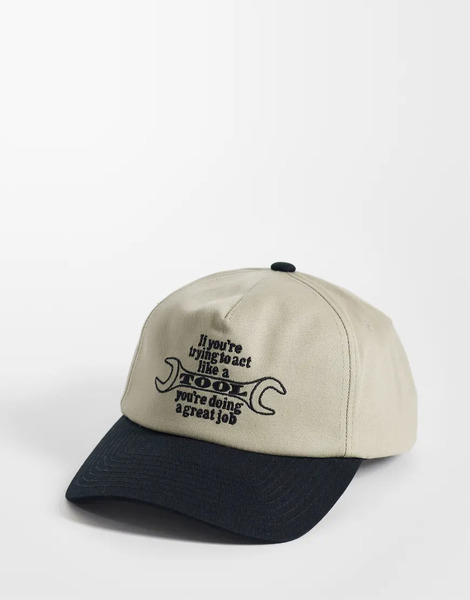  Obey Tool Graphic Five Panel Snapback Cap With Contrast Peak In Multi 