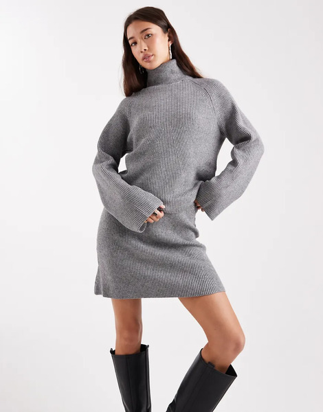  Object Knitted Mini Skirt Co Ord In Grey 