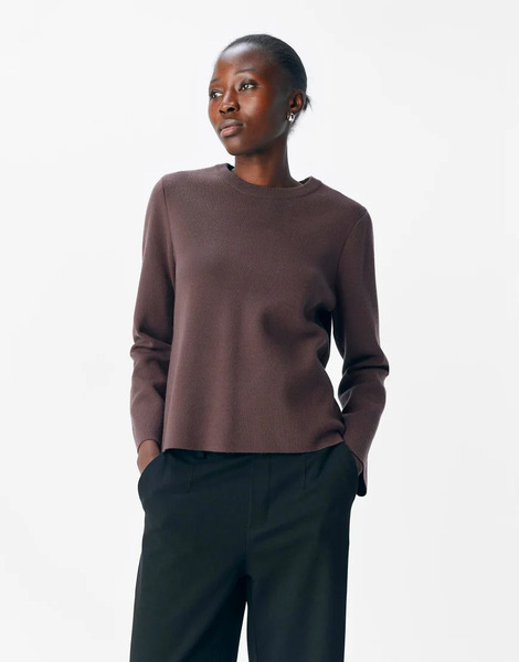  Object Knitted Pullover In Seal Brown 