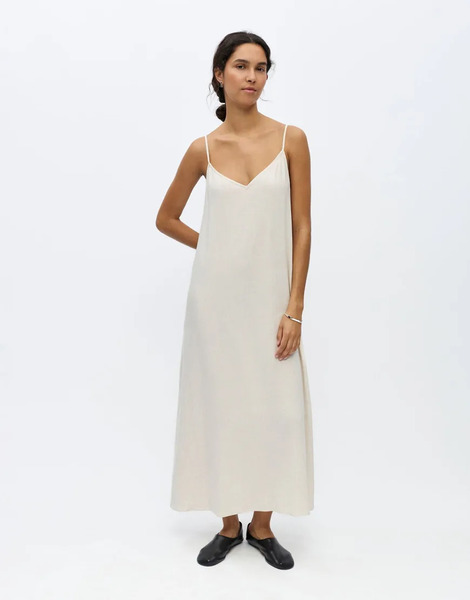  Object Maxi Dress In Sandshell White 