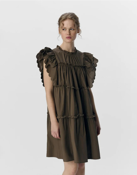  Object Mini Dress In Brown 