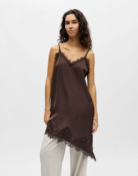  Object Slip Dress In Seal Brown 