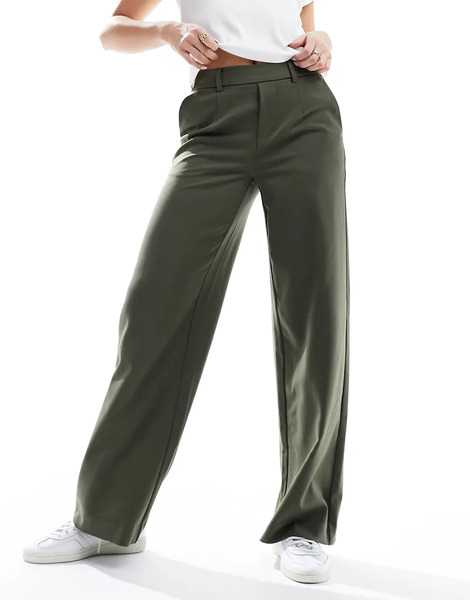  Object Wide Leg Trousers In Green 