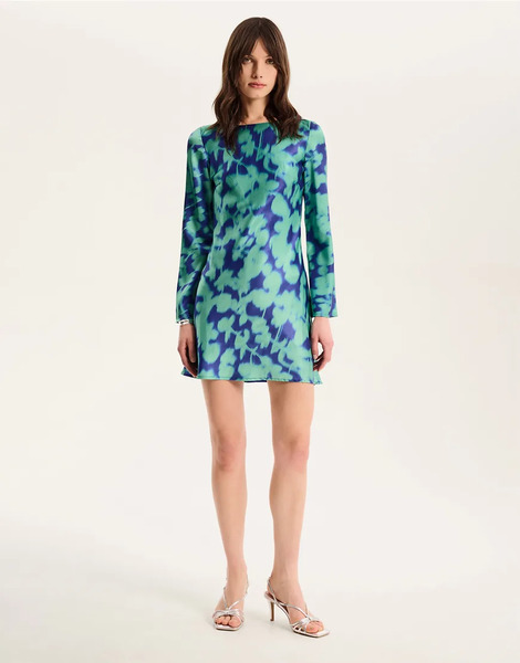  Omnes Roberta Open Back Mini Dress In Green 