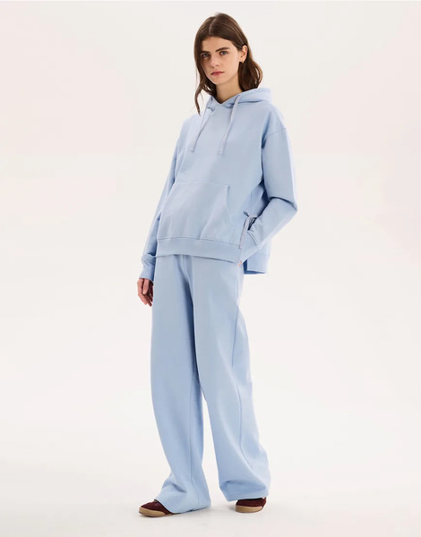  Omnes Tie Pullover Hoodie In Blue 