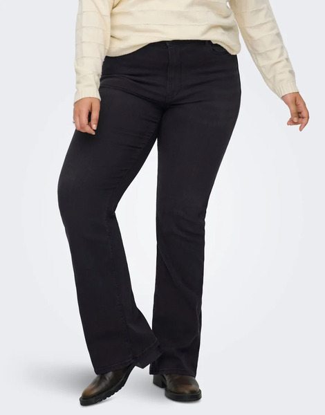  Only Curve Flared Fit Jeans In Washed Black 