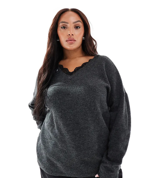  Only Curve Reversible Jumper In Dark Grey 