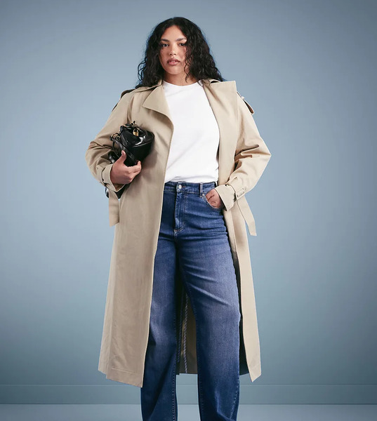  Only Curve Straight Leg Jeans In Dark Blue 