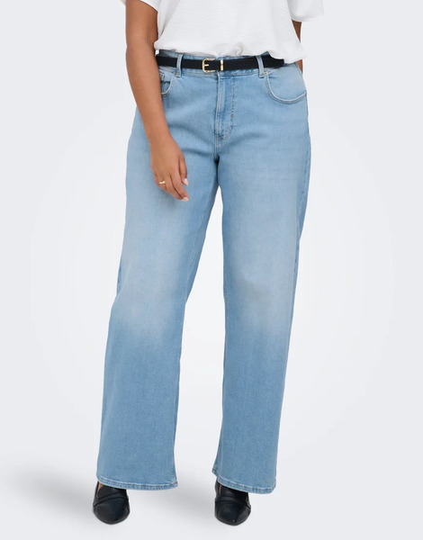 Only Curve Wide Fit Jeans In Light Blue Denim 