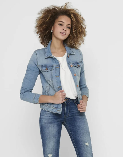  Only Denim Jacket In Light Blue 