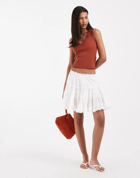  Only Frill Skort In White 