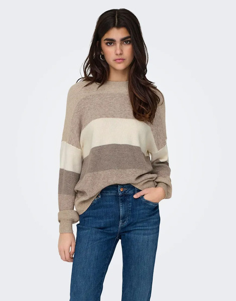 Only Knitted Pullover In Feather Gray Grey 