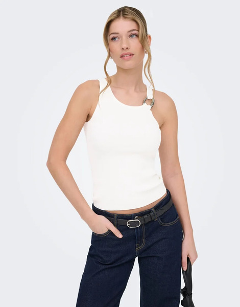  Only Knitted Top In Cloud Dancer White 