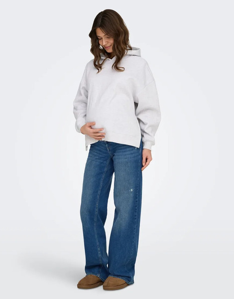  Only Maternity Wide Fit Jeans In Medium Blue Denim 