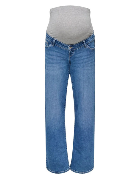 Only Maternity Wide Fit Jeans In Medium Blue Denim 