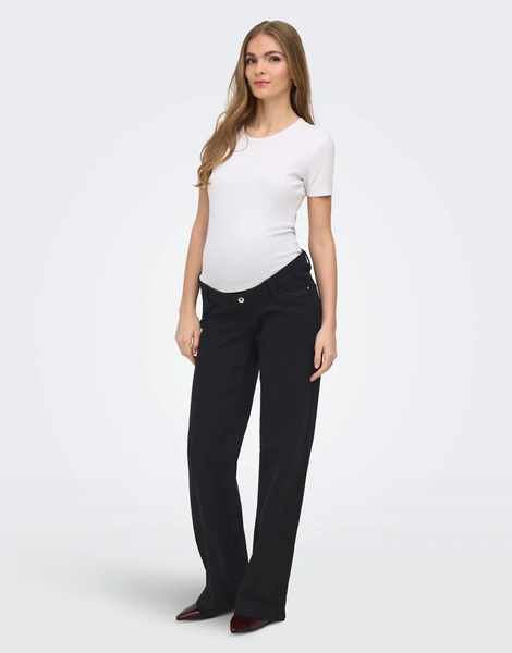  Only Maternity Wide Fit Jeans In Washed Black 